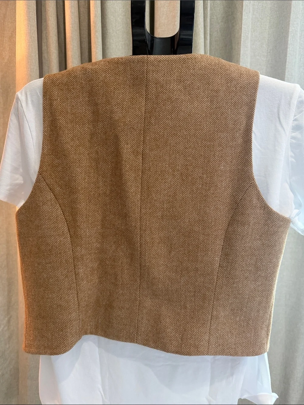 J. Crew Brown Herringbone Wool Blend Vest